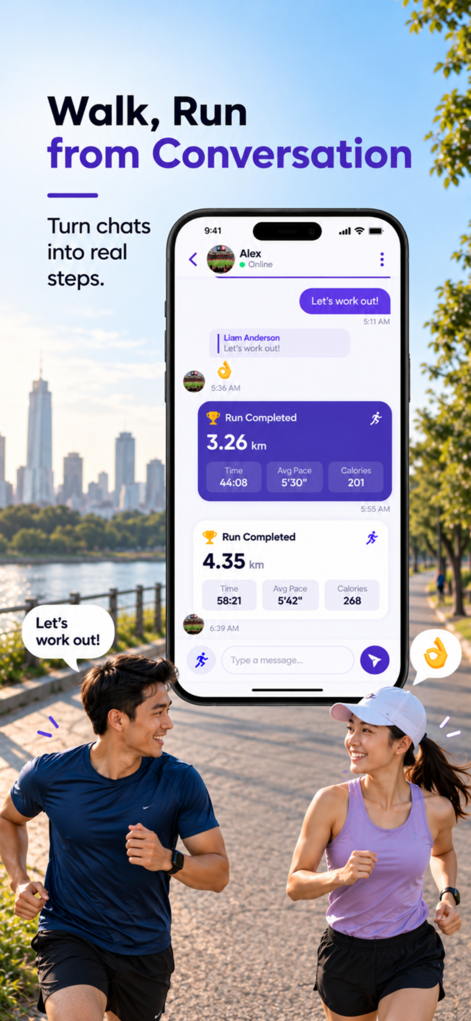 i4Step conversation and completed run screen